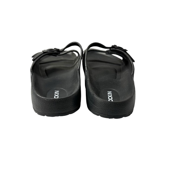 Rockin Huntington Buckle Slides Adjustable Black Rubber Unisex Size 42 US 11W 9M - Picture 4 of 9